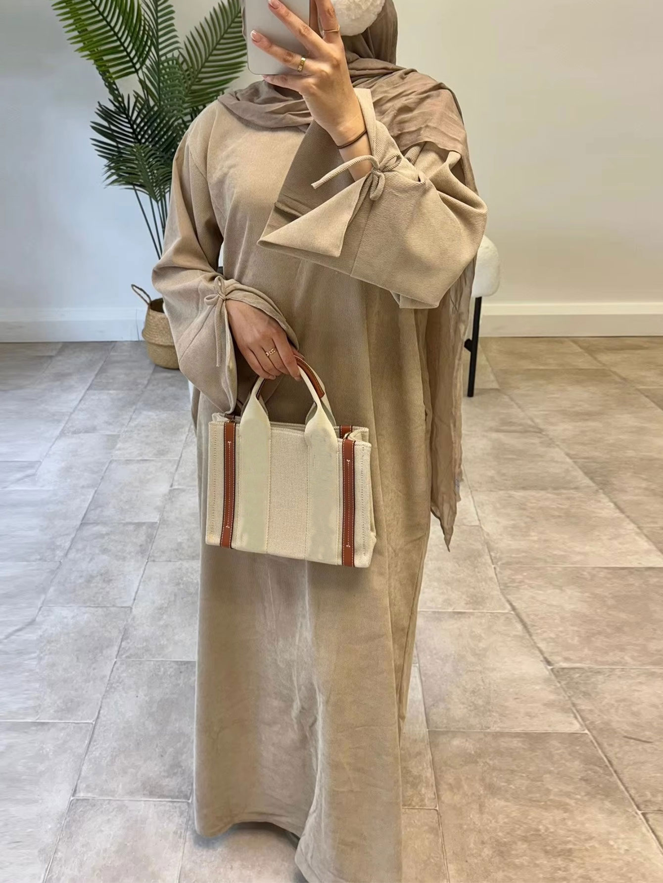 Abaya Modest Wear - Ramadan Bow-nodo Dubai Abaya Abito di