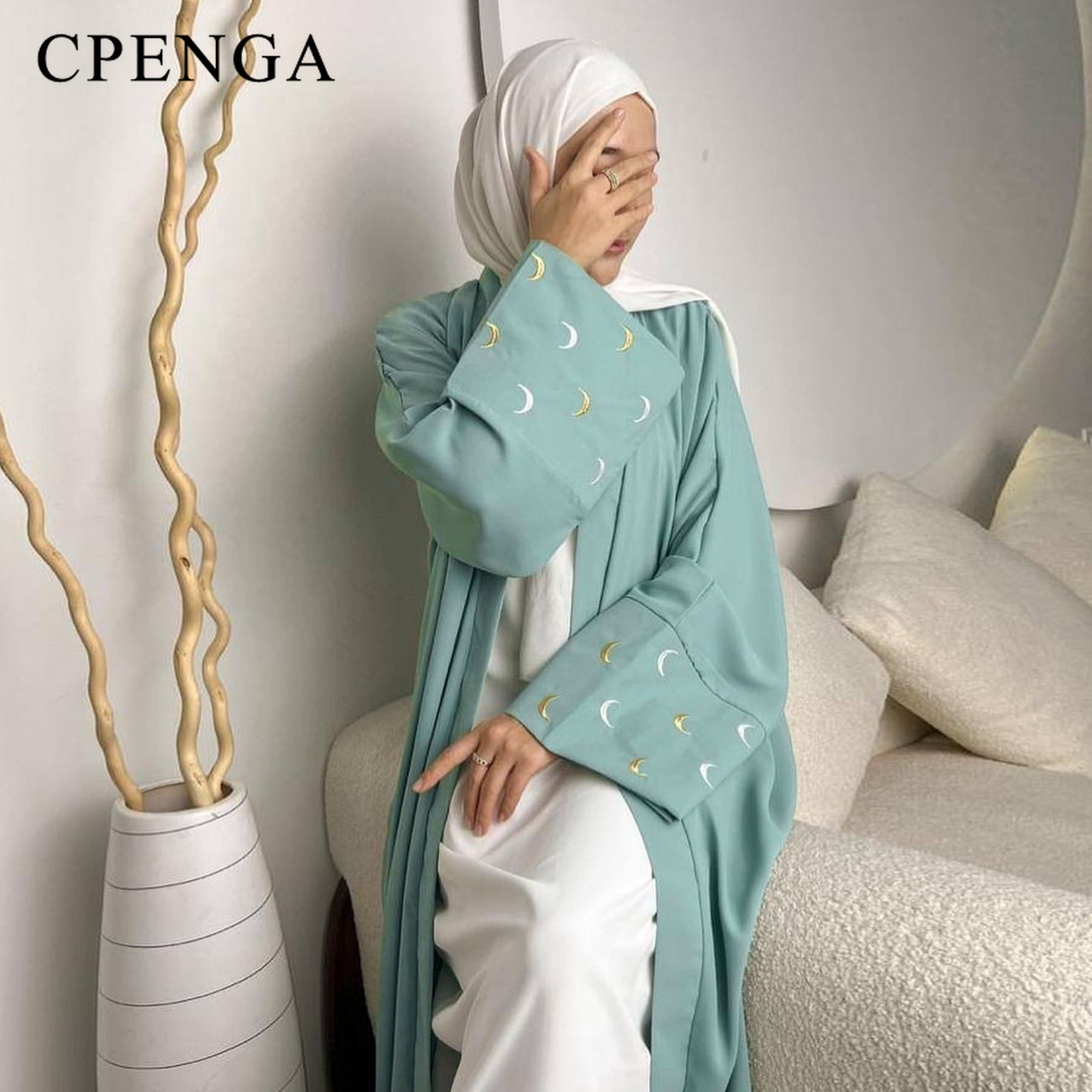 2024 New Moon ricamato Dubai A - Abaya Modest Wear recensione e prezzo